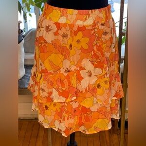 Floral Orange Women's Skirt